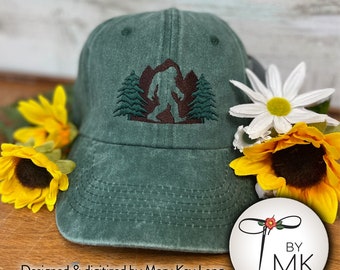 Bigfoot Hat  |  Big Foot Trees  |  Bigfoot Gift | Sasquatch Mountain Hat