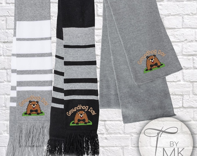 Groundhog Weather Predictor Winter Scarf