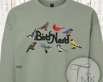 Bird Nerd Embroidered Sweatshirt