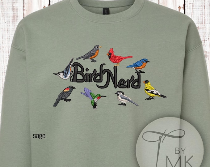 Bird Nerd Embroidered Sweatshirt