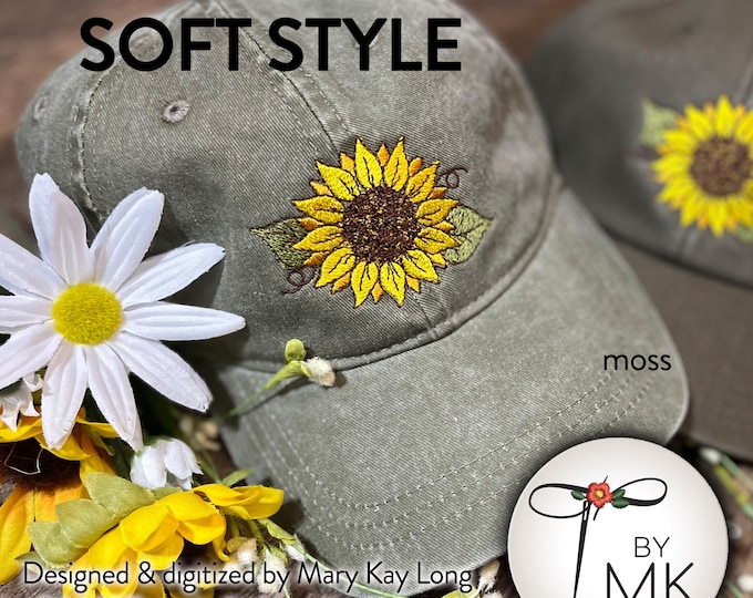Sunflower Hat  |  Sunflower Cap  |  Sunflower Gift | Sunflower Pigment Dyed Dad Hat