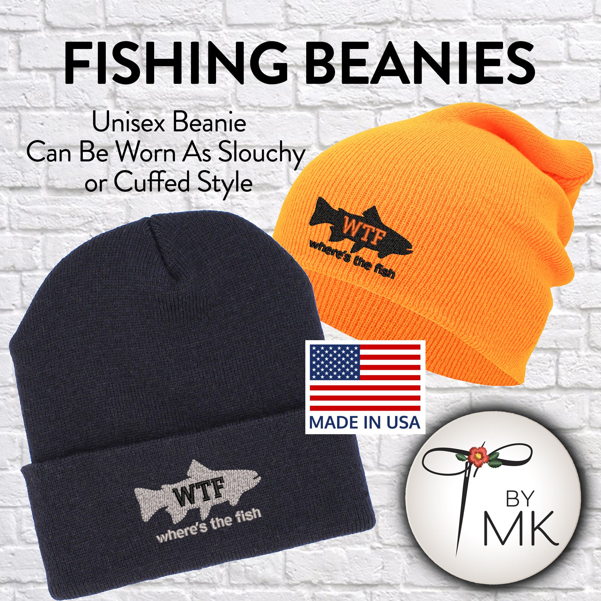 Fishing Beanie Fish Hat Where's the Fish Beanie Outdoor Gift 