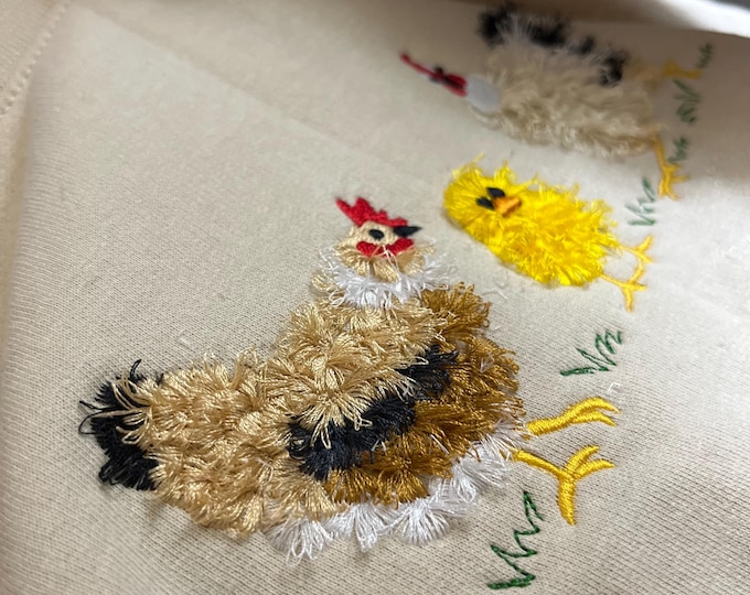 Embroidered Fluffy Chicken Sweatshirt Chicken Gift