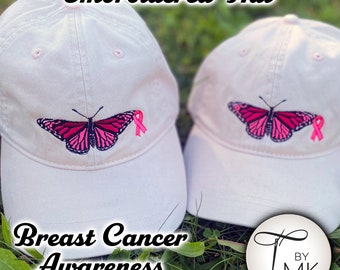Pink Monarch Butterfly Hat  |  Monarch Hat  |  Breast Cancer Awareness  |  Butterfly Gift