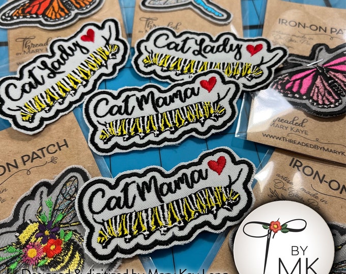 Monarch Caterpillar Patch  |  Hand-made Monarch Gift | Monarch Larvae  |  Caterpillar Patch