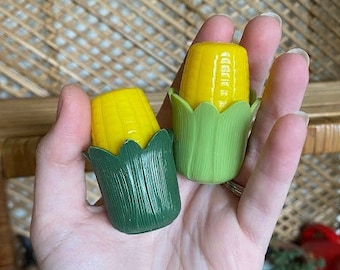 Vintage Corn Cobbs Salt & Pepper Shakers Crop Farm Decor