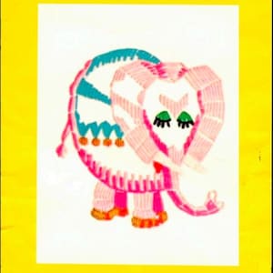 DIGITAL &#39;Elliot Elephant&#39; Creative Stitchery Crewel Kit #882C 60s 70s Animal Crewel Pattern