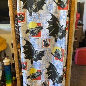 Vintage 1992 Batman DC Comics Character Patterned Twin Flat Sheet Cartoon Pościel