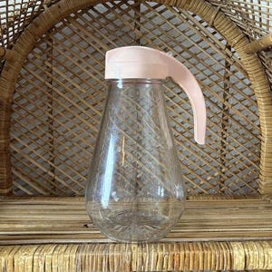 Vintage XL Pink Syrup Dispenser Clear Glass Cream Syrup Dispenser
