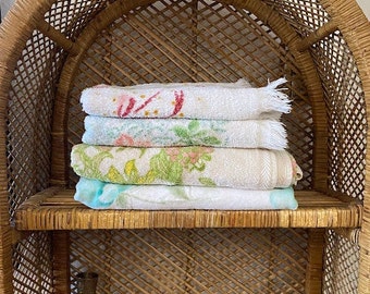 Vintage Leshner Cannon Franco Floral Full Towels 70s 80s 90s Towels