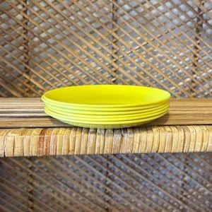 Vintage Set of 6 Yellow 6in Texas-Ware Plates MCM Melamine Plates 50s 60s Decor