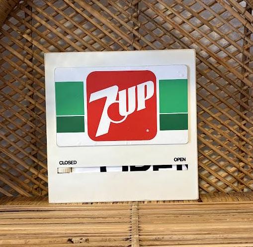 Vintage 7up Soda Pop Open Closed Sliding Everbrite Store Sign - Etsy