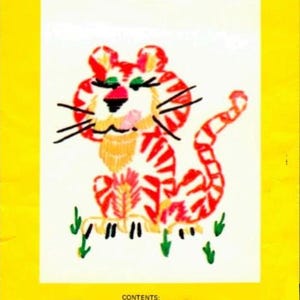 DIGITAL &#39;Tommy Tiger&#39; Creative Stitchery Crewel Kit #882E 60s 70s Animal Crewel Pattern