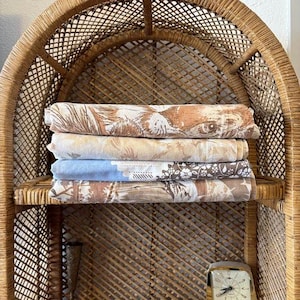 Vintage Assorted Brown Neutral Flat Sheets YOUR PICK 60s 70s 80s Bed Linens