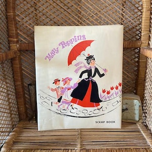 Vintage 60s Mary Poppins Scrap Book Photo Album 15 x 12