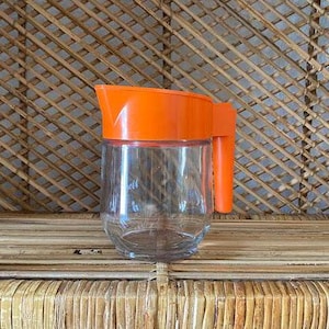 Vintage Orange Syrup Dispenser Clear Glass Cream Syrup Dispenser