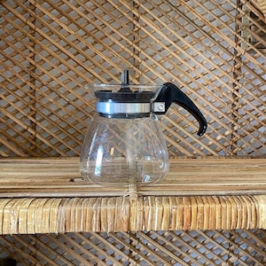 Vintage Small Midcentury Glass Coffee Carafe MCM 60s Kitchen Decor