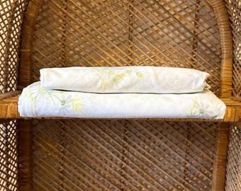 Vintage Double Springmaid Daisies Floral Fitted & Flat Sheet Set Bed Linens 60s 70s 80s