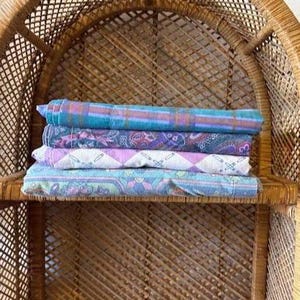 Vintage Moody Pattern Flat Bed Sheet Linens 60s 70s 80s Retro Bed Linens