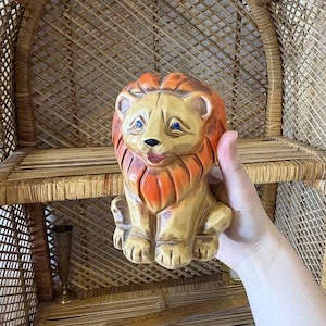 Vintage Napcoware Lion MCM Coin Bank Piggy Bank