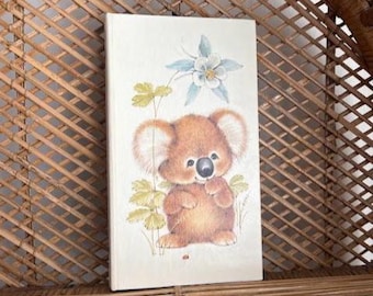 Álbum de fotos vintage de los años 70 de Hallmark con diseño de koala, 9 3/4 x 5 1/2 pulgadas.