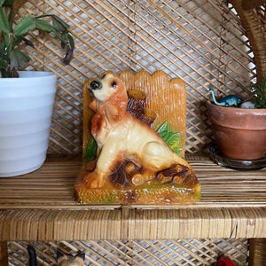 Vintage Chalkware Cocker Spaniel Dog Bookend Chalkware Bookends