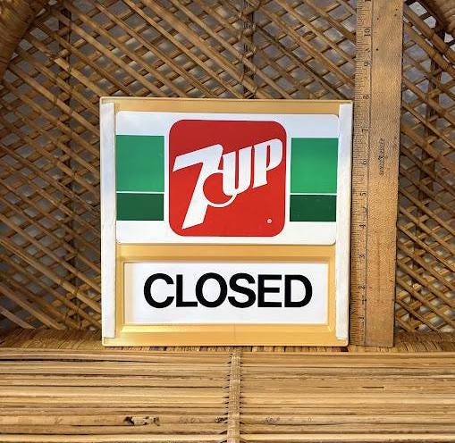 セブンアップウッドサインボードSEVEN UP WOOD SIGN BOARD Vintage 7up Soda Pop Open Closed Sliding Everbrite Store Sign - Etsy