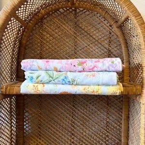 Vintage Bright Assorted Floral Twin Flat Sheets YOUR PICK 60s 70s Bed Linens