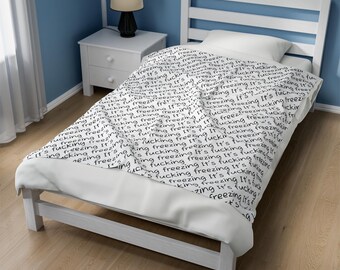 It's fucking freezing Velveteen Plush Blanket available in 2 sizes, soft, cozy, funny, makes a great gift for the holidays and winter