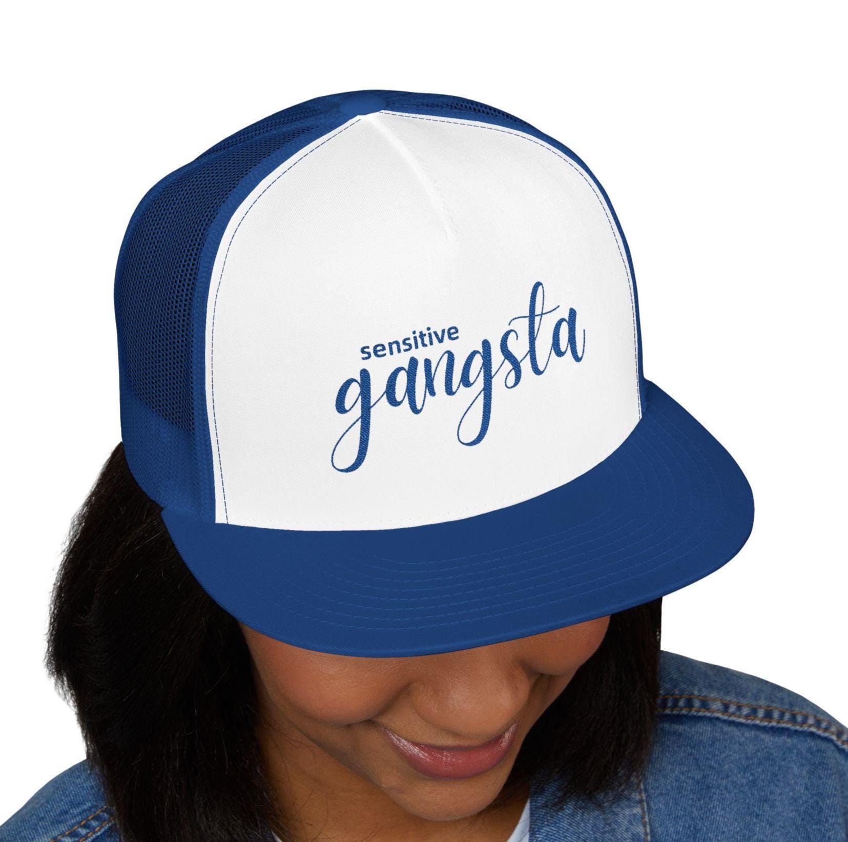 Sensitive Gangsta Trucker Hat, Embroidered Hat, Casual Wear 