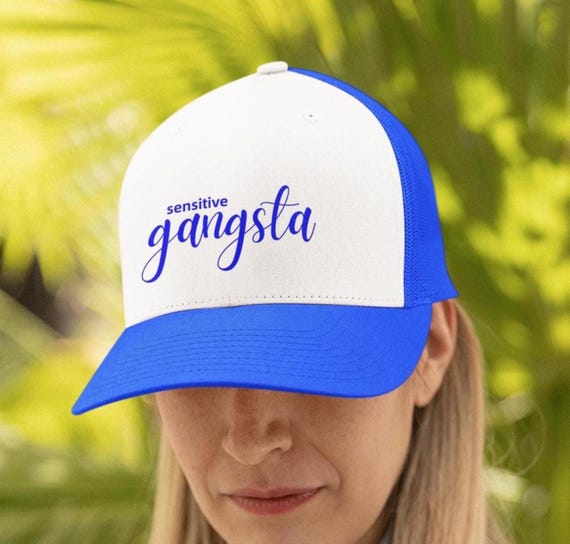 Sensitive Gangsta Trucker Hat Sensitive Gangsta Hat | Amaya Papaya Embroidered Trucker Cap  main image 4