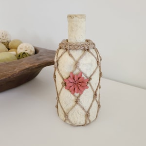 Antiqued Flower Pot, Bud Vase, Unique Art, Home Decor,