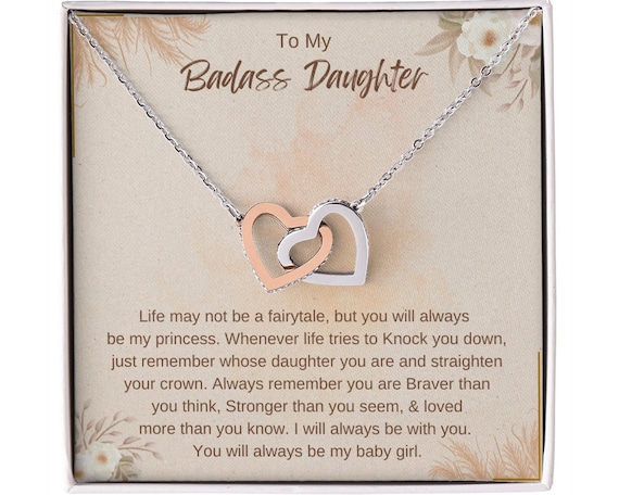 Daughter Necklace, My Badass Daughter Necklace, Gift For Daughter From Mom  - Necklacespring