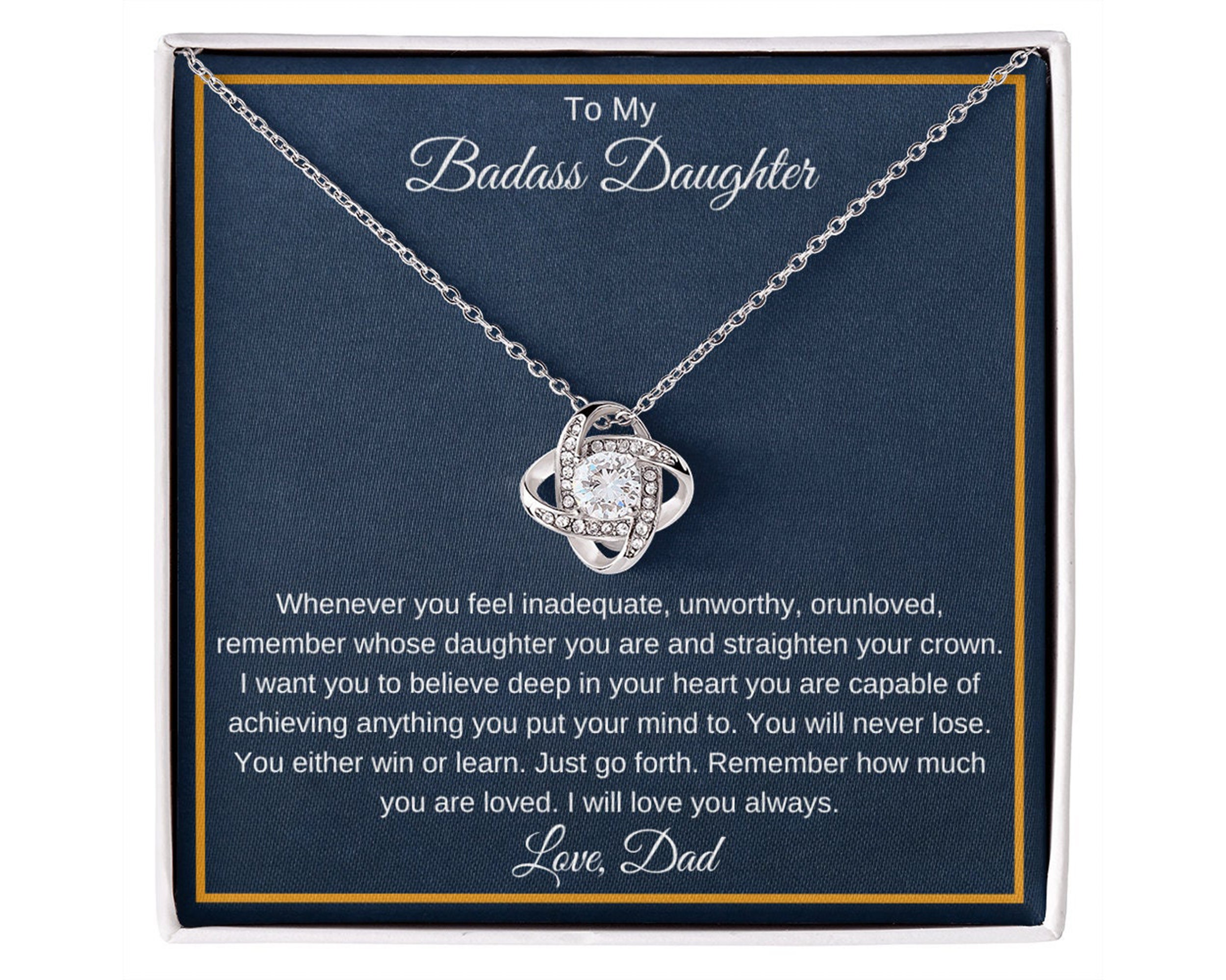 To My Badass Daughter - Interlocking Hearts Necklace - Love Mom – Everyoou