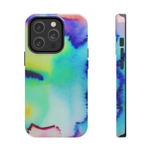 Rainbow phone case, watercolor phone case, iPhone case, painted phone case, colorful,iphone 14 pro case, iphone 13 pro case, iphone 14 case