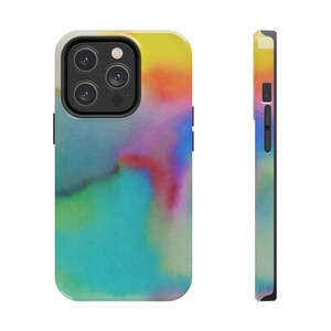 Rainbow phone case, watercolor phone case, iPhone case, painted phone case, colorful,iphone 14 pro case, iphone 13 pro case, iphone 14 case
