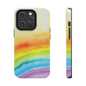 Rainbow phone case, watercolor phone case, iPhone case, painted phone case, colorful,iphone 14 pro case, iphone 13 pro case, iphone 14 case