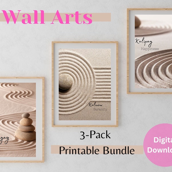 Zen Rocks Wall Art Etsy