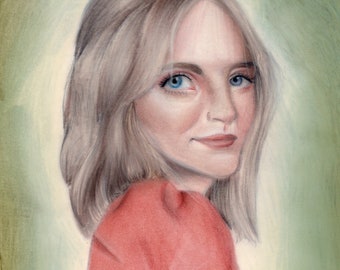 Feline (Candice Accola King) | Original Pastel Pencil Portrait Fan Art Drawing