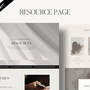 Showit Website Template | Showit Add On Page | Resource Page Template | Favourite Things and Affiliate Links | Minimal and Trendy Design