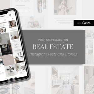 Real Estate Instagram Post and Stories | 100 Canva Instagram Template | Real Estate Marketing | Realtor Social Media | Point Grey
