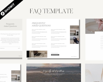 FAQ Showit Add On Template | Frequently Asked Questions Page for Showit Website | FAQ Template | Showit Website Template | FAQ Canvas