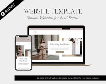 Real Estate Website Template | Showit Template for Realtors | Neutral & Feminine | Home Industry Professionals | Point Grey Collection