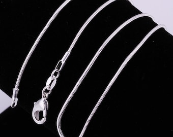 925 Sterling silver 18” 1mm snake Chain