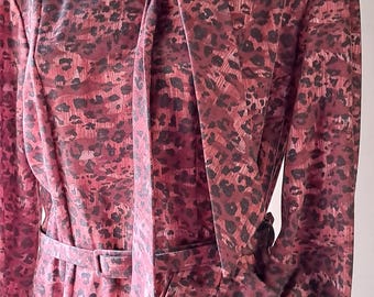 Vintage Kleid, Gr. 14, Retro Kleid mit Tiger Print,Made in Australia.