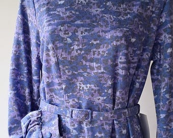 Vintage dress size 14, purple leopard print , new old stock with tags, made in Australia.