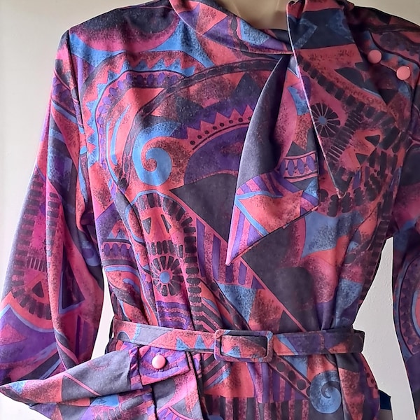 Vintage jurk maat 16 met kaartjes gemaakt in Australië.