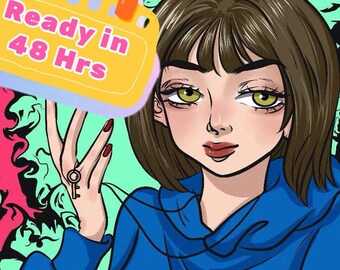 Avatar Custom Portrait, Custom digital portrait from photo, Personalized Cartoon Portrait, Digital illustration