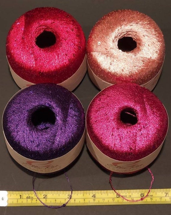 Ella Rae Sequinicity Yarn: Flamingo, Clematis, Dragonfruit, Fuchsia