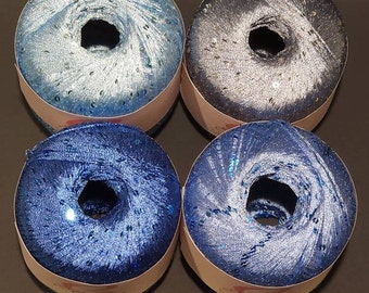 Hilo Ella Rae Sequinicity: Hilo de poliéster fino, Moonlight, Skydive, Periwinkle, Indigo